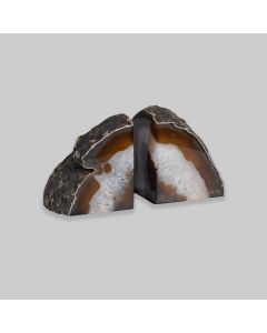 Pair of Geode Paperweights / Book-Ends