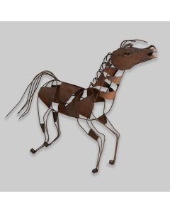 Vintage Rusted Metal Horse Sculpture