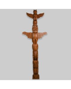 Vintage Solid Wooden Totem Pole