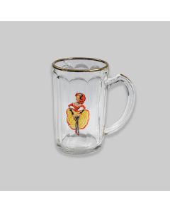 Vintage Can-Can Dancer Glass Tankard