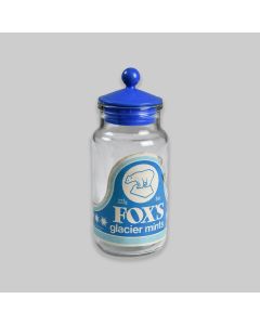 Vintage 1980s Fox's Glacier Mints Glass Jar