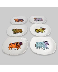 Vintage Set of 6 1970s English Ironstone 'Beefeater' Plates