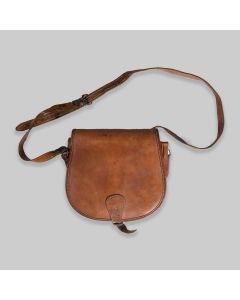 Vintage Brown Leather Saddle Bag