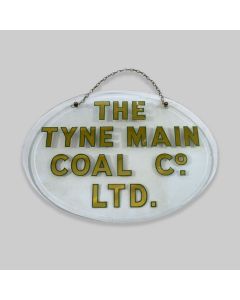 Vintage Glass Tyne Main Coal Co Sign