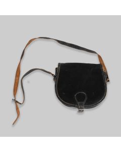 Vintage Black Leather Saddle Bag