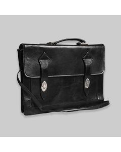 Vintage Black Leather Messenger Bag