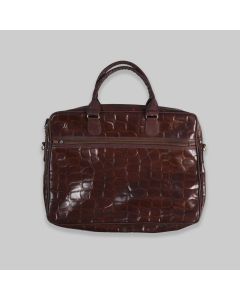 Vintage Brown Crocodile Skin Effect Handbag