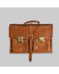 Vintage Brown Leather Briefcase w/ Compartments