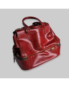 Vintage Red Leather Effect Sports Bag