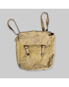 Vintage Mid Century Yellow Canvas Satchel Bag