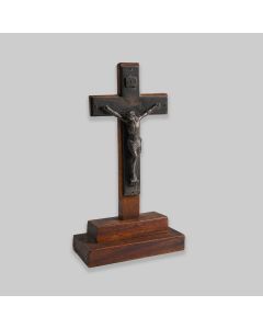 Vintage Standing Wooden Cross Crucifix