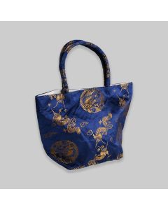 Blue Embroidered Oriental Handbag