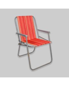 Vintage 1970s Red Striped Deck Chair