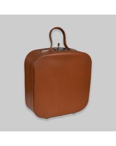 Vintage 1960s Brown Travel Suitcase