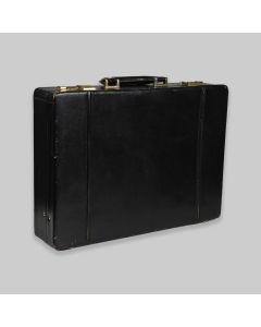 Vintage 1970s Black Leather-Effect Briefcase