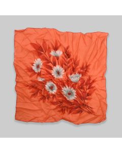 Vintage Silk Scarf Flowers Design