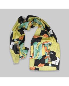 Vintage Silk Scarf Retro Design