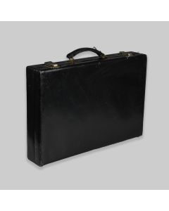 Vintage 1970s Black Leather-Effect Briefcase