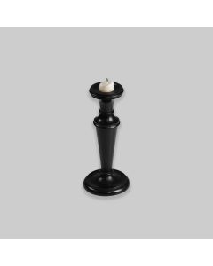 Vintage Black Wooden Candlestick