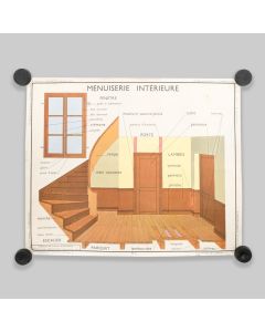 Vintage 1950s Double Sided French School Poster (Tableaux De sciences Rossignol)