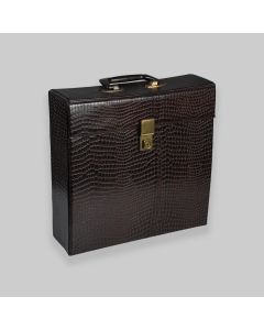 Vintage 1970s Snakeskin Effect Slim Vinyl Storage Case