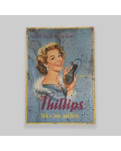 Vintage 1950s Phillips 'Stick A Soles & Heels' Shoe Shop Display Show Card