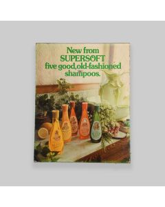 Vintage 1970s Supersoft Shampoo Shop Display Show Card