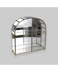 Vintage Mid Century Brass Glass Curio Display Case