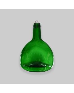 Vintage Fused Glass Squashed Green Bottle