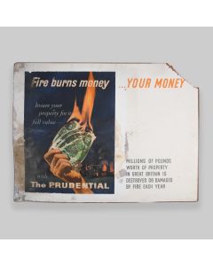 Vintage 1960s Prudential Insurance Large Double-Sided Advertisement Board