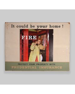 Vintage 1960s Prudential Insurance Large Double-Sided Advertisement Board