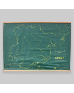 Vintage 1950s Green Vinyl TVA Wall Map of Essex & Thames Basin