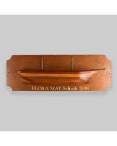 Vintage Flora May Barge Half Hull Wooden Sail Boat Model