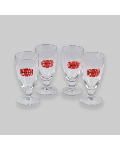 Vintage Watneys Red Barrel Stemmed Beer Glasses x4