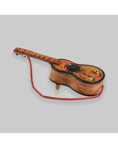 Vintage Wooden Guitar Shaped Music Box