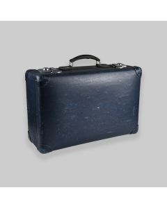 Vintage 1950s Blue Globe-Trotter Hard Shell Suitcase