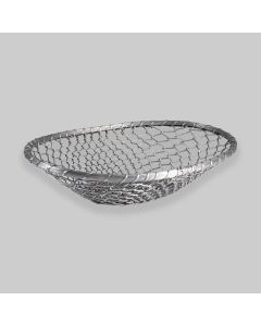 Vintage 1960s Woven Metal Wire Basket Bowl