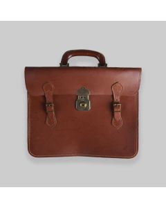 Vintage Mid Century Brown Leather Briefcase