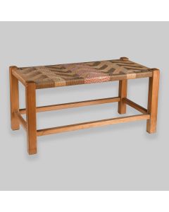 Vintage Wooden Woven Stool Bench