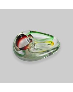 Vintage 1960s Murano Sommerso Three Division Glass Ashtray