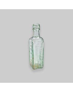 Vintage 1920s Patersons Camp Coffee & Chicory Clear Glass Square Moulded Bottle