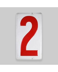 Vintage Aluminium Sign Number '2'