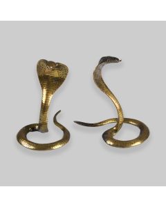 Vintage Pair of Brass King Cobra Statuettes