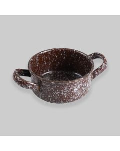 Vintage Enamelware Brown Speckled Pot