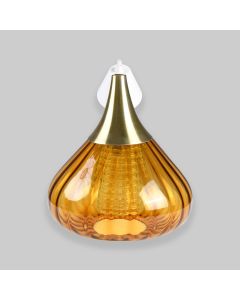 Vintage 1960s Scandinavian Amber Glass Pendant Light