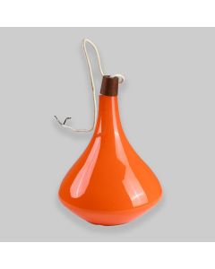 Vintage 1960s Orange Glass Teardrop Pendant Light