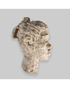 Vintage Clay Effect Head Sculpture Art