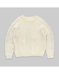 Vintage Hand Stitched Cable Knit Wool Jumper