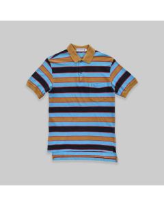 Yves Saint Laurent 'YSL'  Stripe Design Polo Shirt