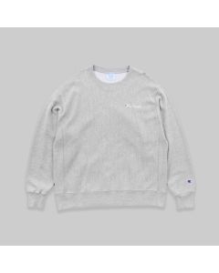 Champion Reverse Weave Grey Sweatshirt With Embroidered Spell Out